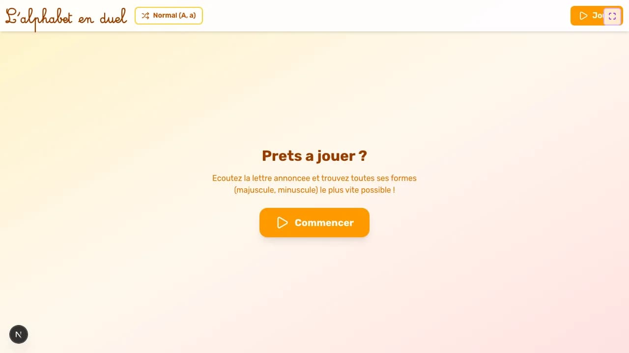 Aperçu du jeu L'alphabet en duel sur tableau blanc interactif