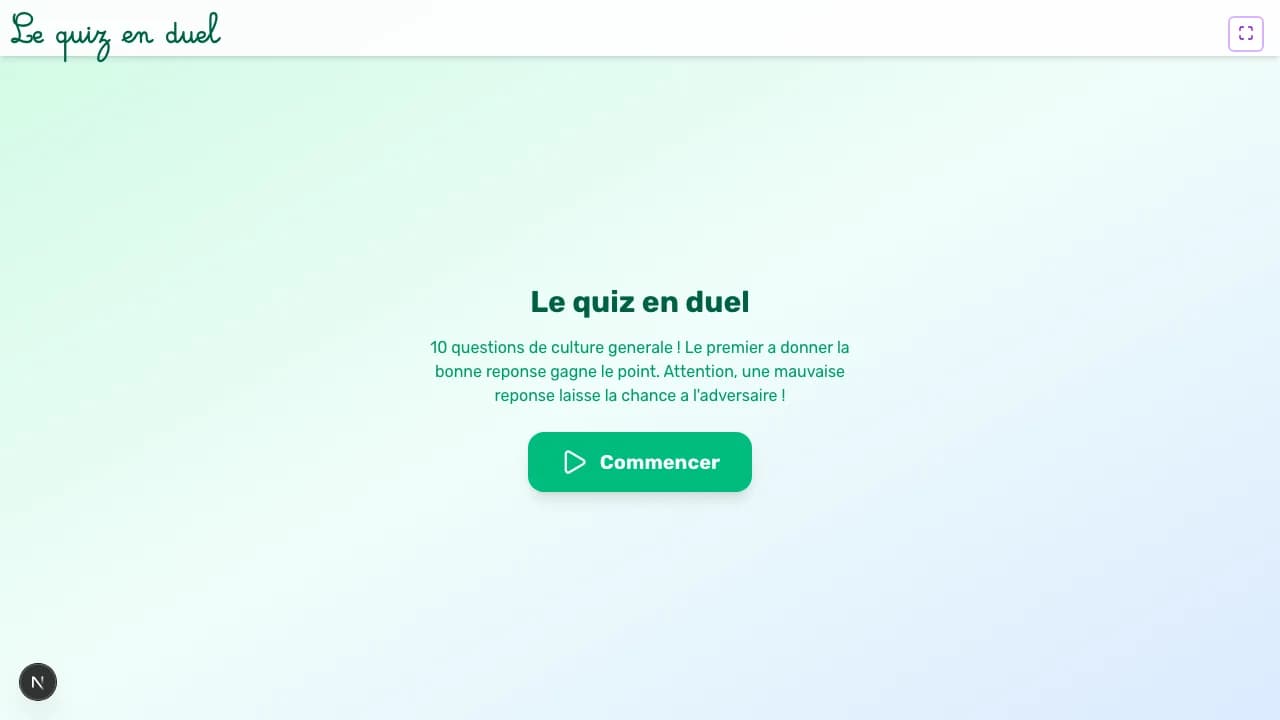 Aperçu du jeu Le quiz en duel sur tableau blanc interactif