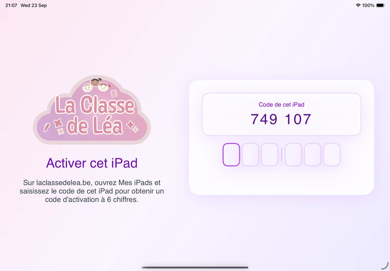 Écran d’activation : code de l’iPad et cases pour le code d’activation