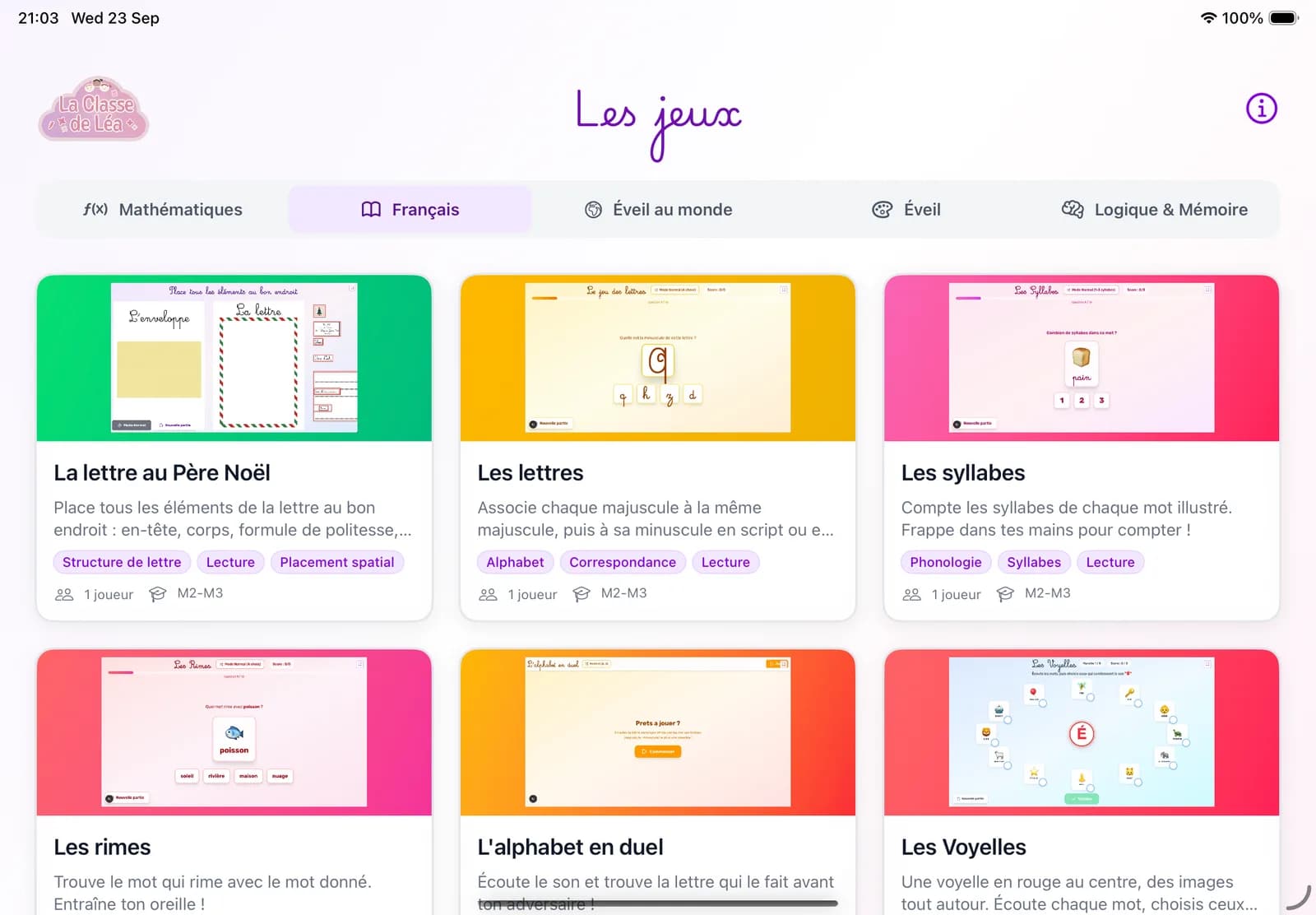Français sur iPad