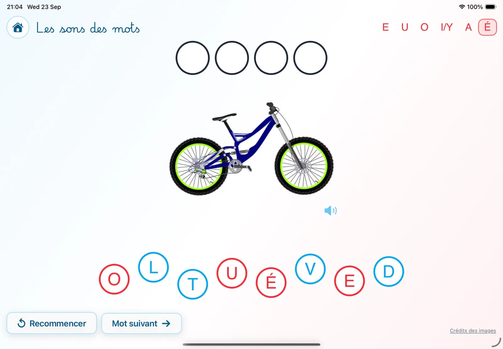 Les sons des mots sur iPad